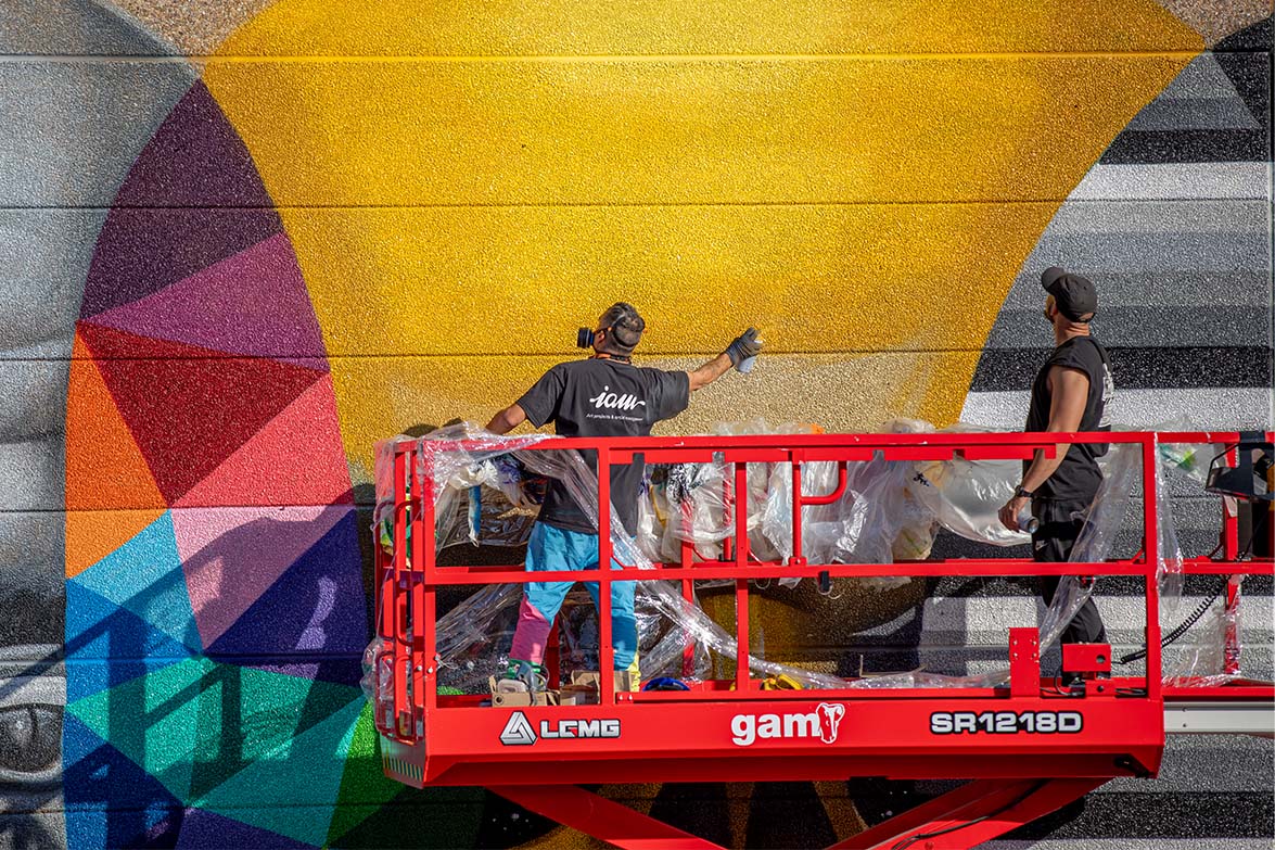 restauracion mural okuda - palibex - movember - okudart - equipo palibex